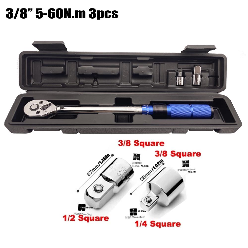 Ultra-Thin 3/8" Torque Wrench 5-60N.m with Magnetic Spark Plug Socket for Car Motorcycle Maintenance & Engine Repair