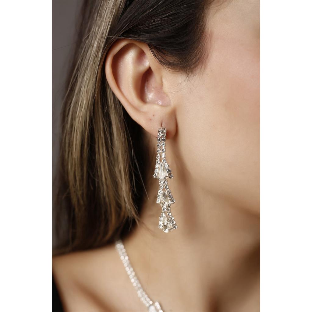 Посеребренное серебряное ожерелье, серьги и браслет с каплевидным камнем, набор из 3-х штук для приглашения на свадьбу и помолвку Abiy