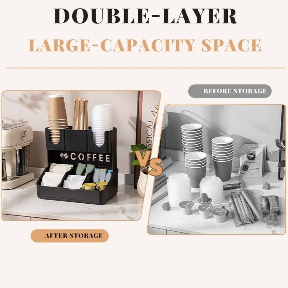 Plastic Disposable Paper Cup Holder Adjustable Cup Dispenser Cup Straw Storage Rack  Office