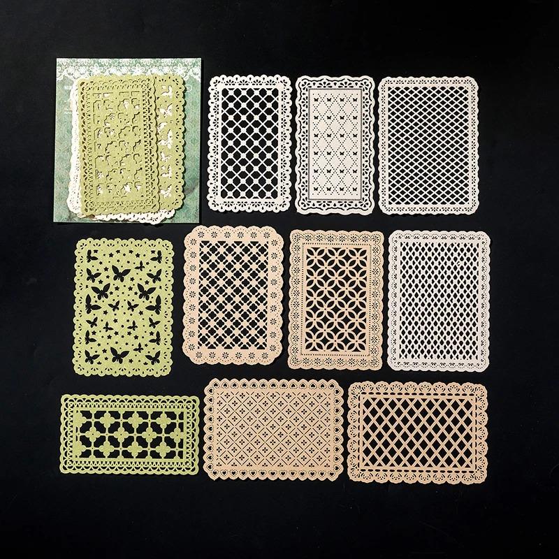 10 шт./упак. Винтажная ажурная кружевная бумага INS, декоративная основа, бумага для скрапбукинга, расходные материалы для журналов