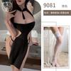 Sex underwear sexy hollow hot lace-up cheongsam high split skirt nightclub witch uniform temptation