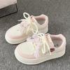 Детские спортивные туфли-хлебцы на толстой подошве с бантом, легкие и универсальные повседневные туфли
