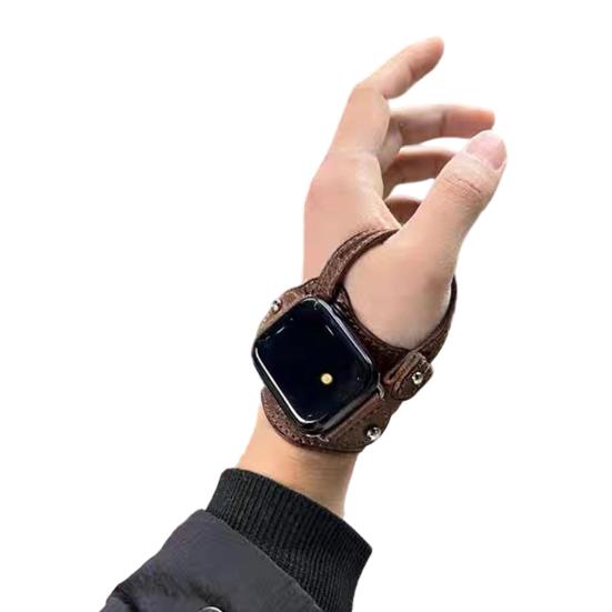 Ремешок для часов для велоспорта, совместимый с Apple Watch Series, регулируемый, винтажный, из искусственной кожи, сменный браслет для смарт-часов