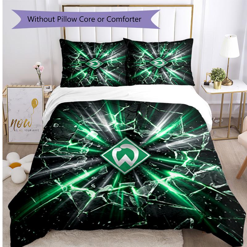 Werder Bremen Football Printed 3 Pieces Bedding Set, Comfortable Skin Friendly Bedroom Duvet Cover Set