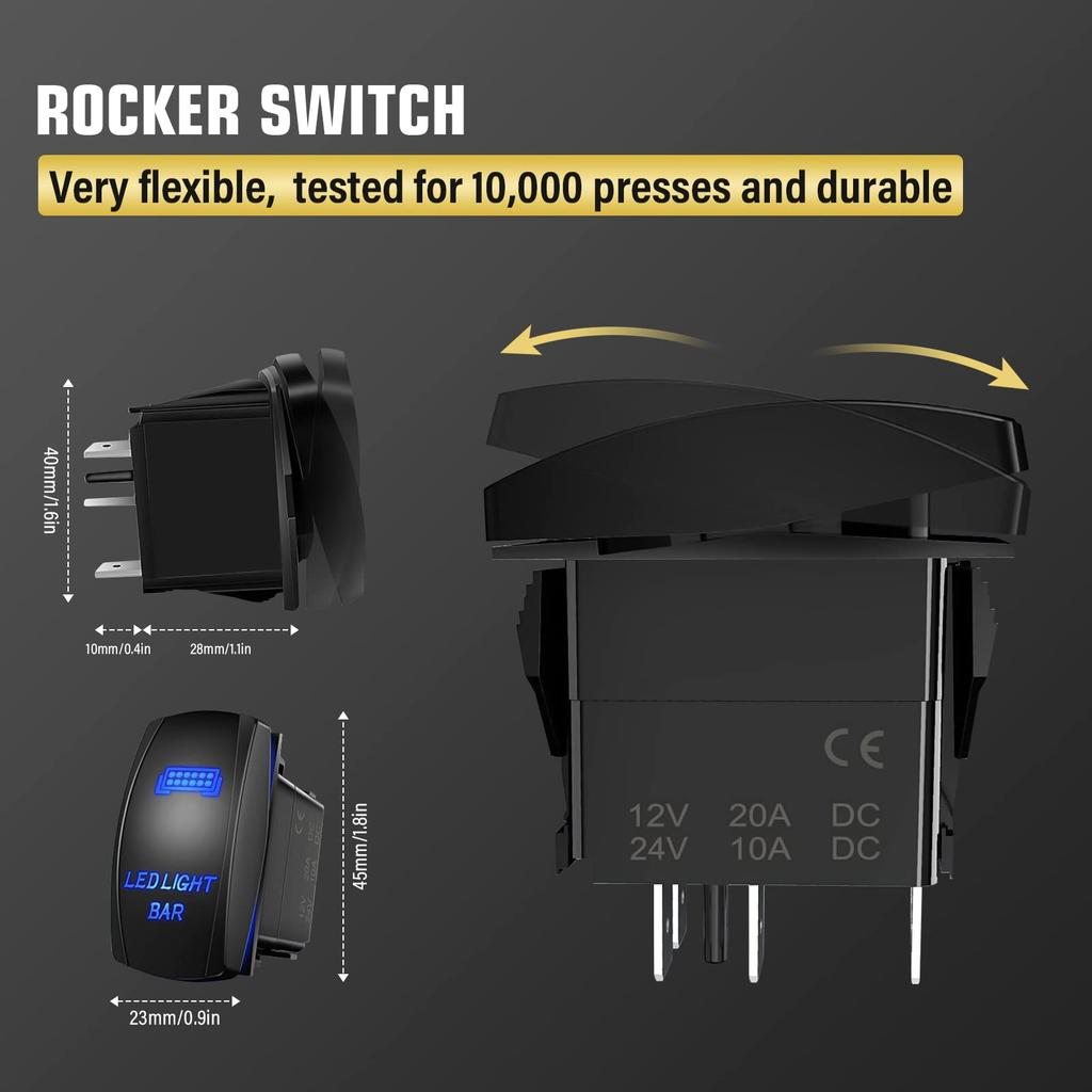 RIGIDON Комплект проводки для светодиодной балки 18AWG Тумблер Силовое реле