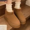 Fleece Snow Boots Women Wear Thick Soles Winter 2025 New Fur Integrated Short Boots Thickened Non-slip Cotton Shoes
