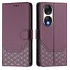 Luxury Honeycomb Texture Phone Case Magnetic Flip Wallet Cover for Honor 90 Lite, 80, 70, 60SE, 20S, 20, 9X, 9