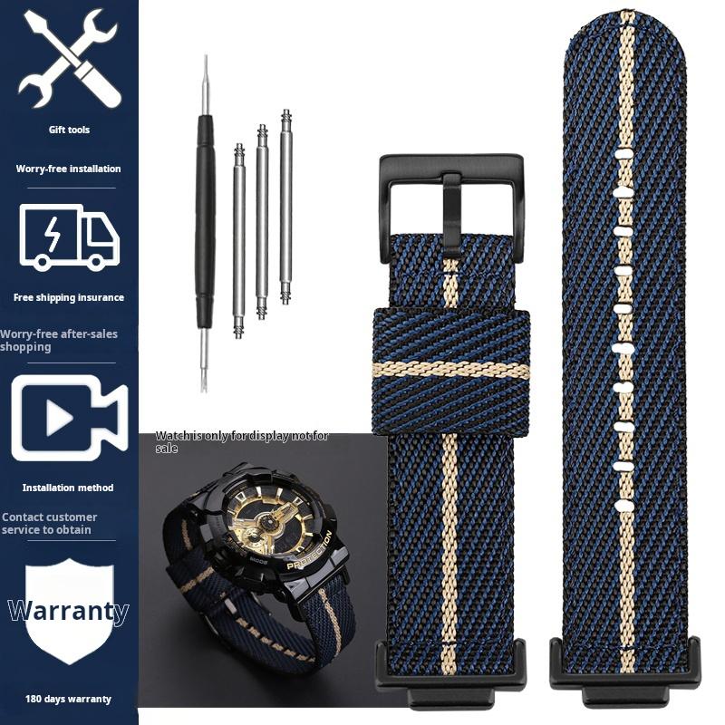 16-мм нейлоновый ремешок для Casio DW5600 GWM5610 GA110 GA2100 GA-700 Мужские наручные часы для активного отдыха Модифицированный металлический адаптер Аксессуары