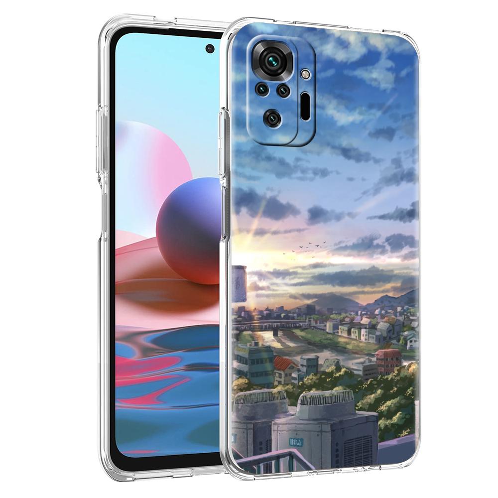 Чехол для телефона с японским аниме-пейзажем для Xiaomi Redmi Note 12 4G 11 10 Pro 5G 10C 10S 9S 9 9T 8T 9C 9A 8 8A 7 K50 Gaming Прозрачная крышка