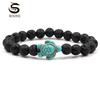 LUXY MOON 14 Models Green Turquoise Turtle Various Natural Stone Men's and Women's Elastic Bracelets