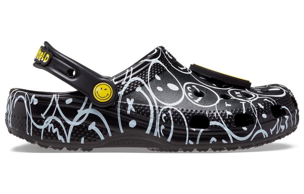 Crocs Классические кроксы Smiley World 'Черно-белые' 207971-0C4