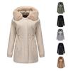 Women's Hooded Coat Ladies Winter Cotton Coat Thickened Warm Jacket