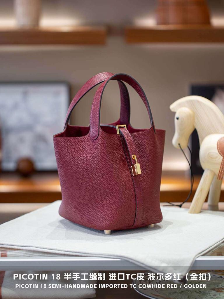 Picotin18 Сумка-тоут с ручкой половинной длины из коровьей кожи верхнего слоя Сто стилей Классическая женская сумка Сумка