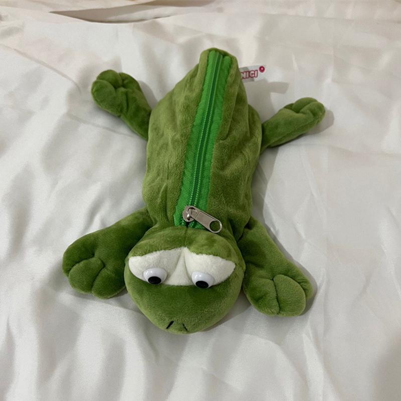 Креативная маленькая плюшевая сумка для ручек в виде крокодила-черепахи в форме мультяшного животного, забавная канцелярская сумка, пенал для школьных принадлежностей