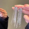 Серебряная Игла Холодный Ветер Длинные Серьги с Бахромой Женские, Круглое Лицо Худые Серьги Серьги