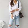 Cotton Women Shirts And Blouses Long Sleeve White Shirt Tops Casual Turn-down Collar OL Style Loose Woman Blouse
