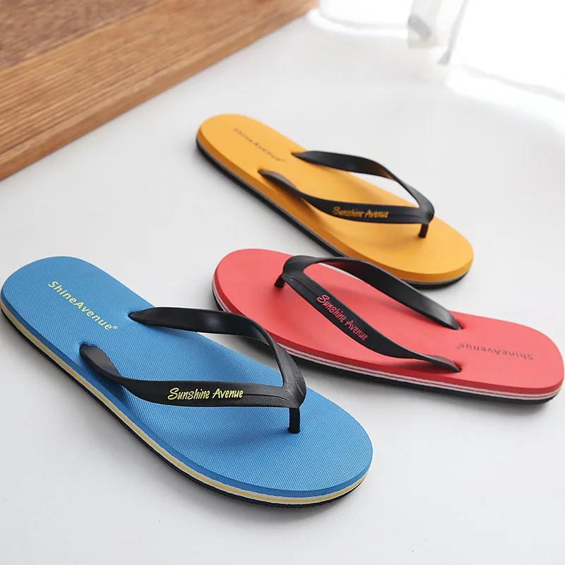 Мода Летняя Мода Противоскользящие Мужские Шлепанцы Уличные Мягкая Подошва Пляжные Тапочки Мужская Обувь