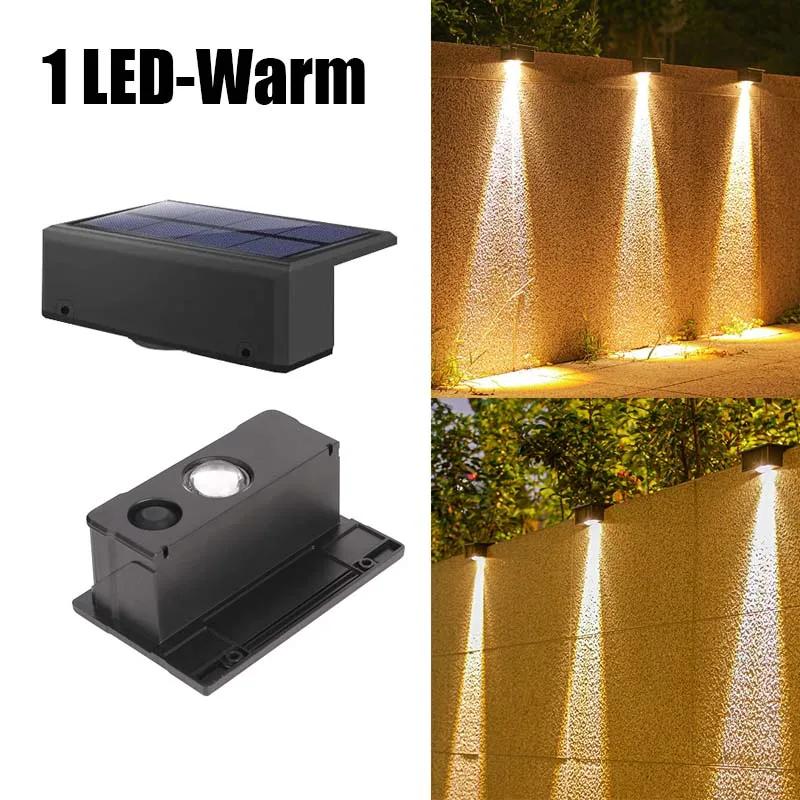 LED Solar Garden Lights Outdoor Garden Square Wall Lamp IP65 Waterproof Solar Powered Light Yard Balcony Fence Decoration Lamps