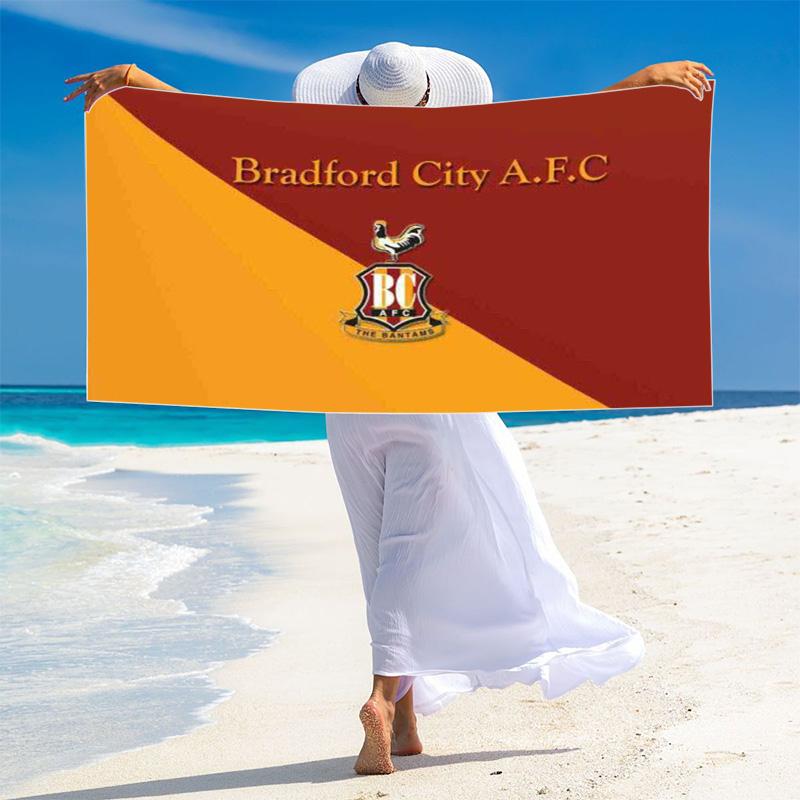 Bradford City FC Print Beach Towel, Large Soft Quick Dry Towel for Beach Camping Swimming