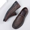 Italian Summer Hollow Shoes Men Casual Luxury Brand Genuine Leather Loafers Men Breathable Boat Shoes Slip On Moccasins