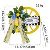 Artificial Spring Wreath with Welcome Wheel, Bowknot Flower Wreath for Front Door, Wedding, Garden Outdoor Decorations