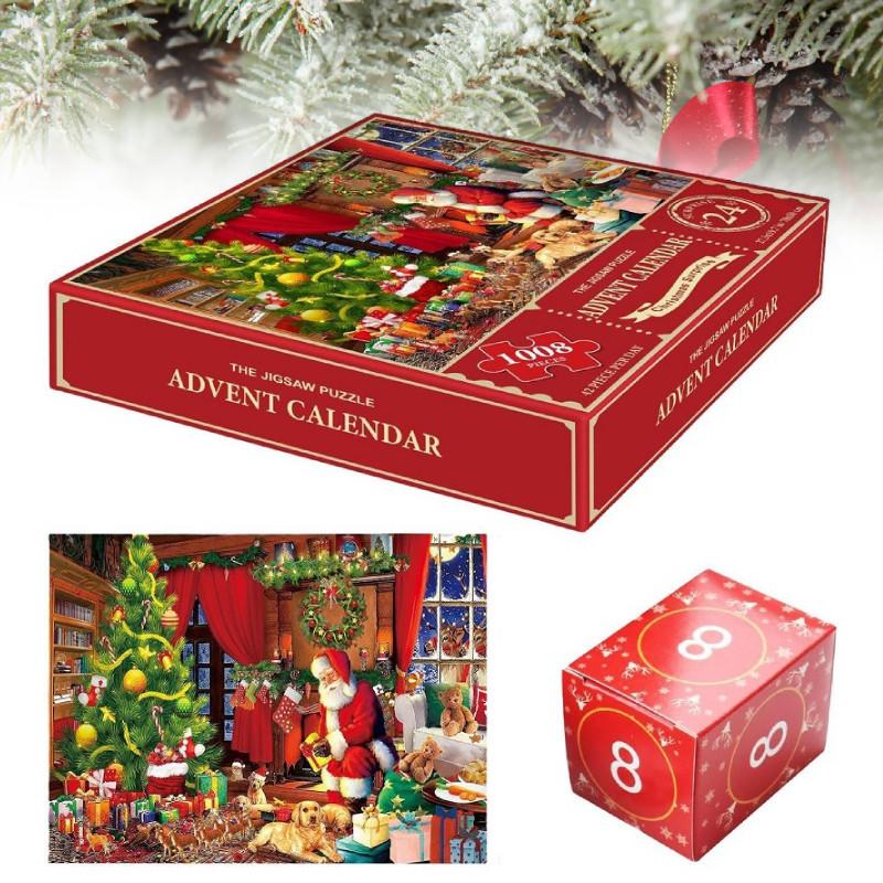 Vibrant Christmas Jigsaw Puzzle Advent Calendar Made From Premium Paper With 1008 Pieces