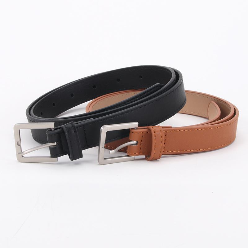 Women's Minimalist Leather Belt - Korean Style Simple Design Waistband for Coats Jeans Pants 4pcs