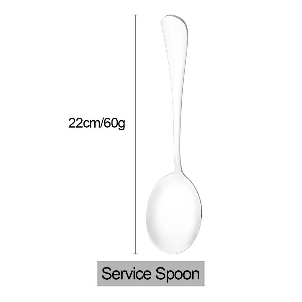 1Pc Mirror Spoon Salad Serving Spoon Set Western Stainless Steel Cutlery Unique Service Spoon Kitchen Table Accessories