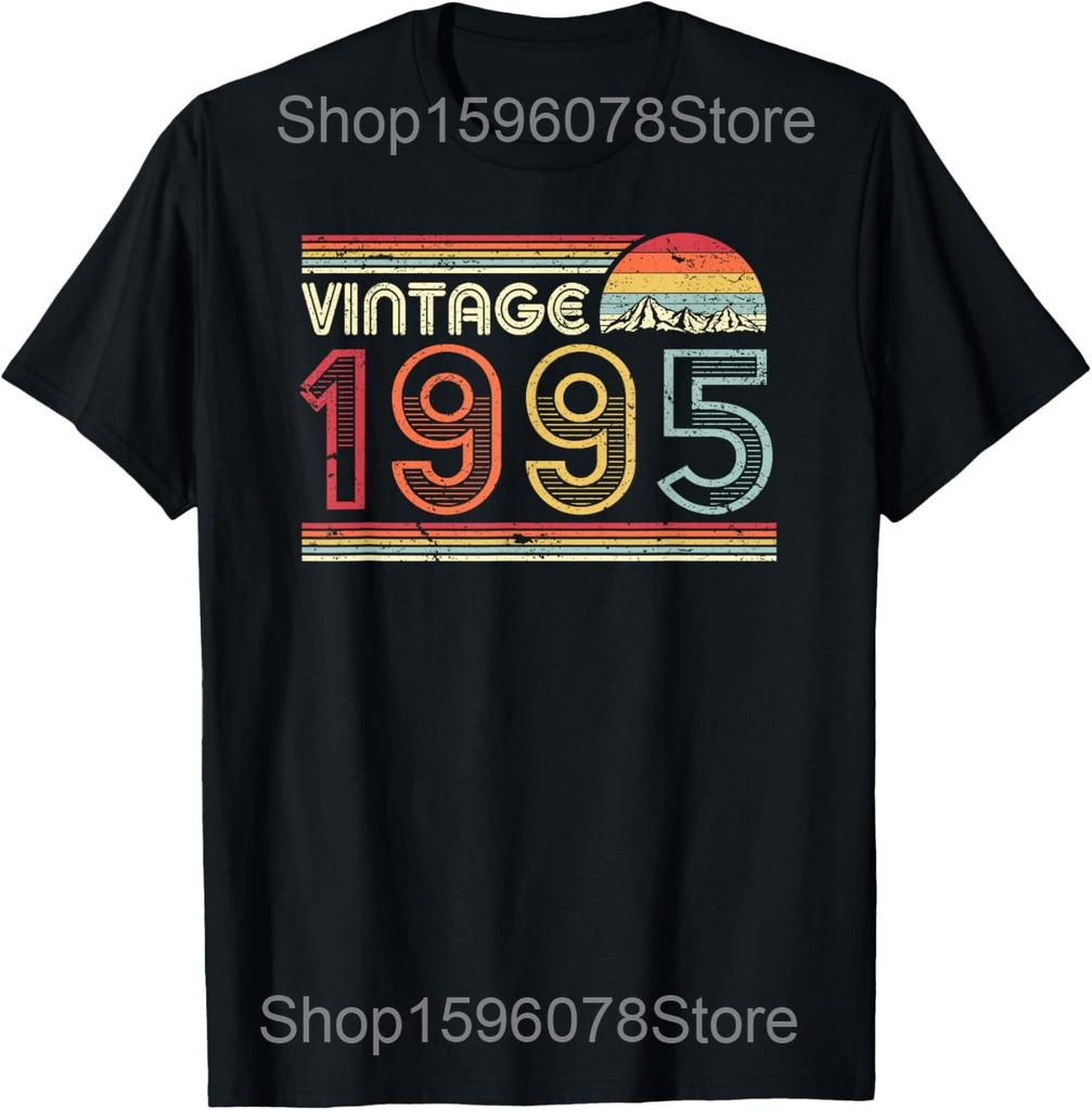 Vintage 30th Birthday Decorations Vintage 1995 30 Years Old T Shirts Men Streetwear Tee Shirt Short Sleeve Unisex Loose Clothing