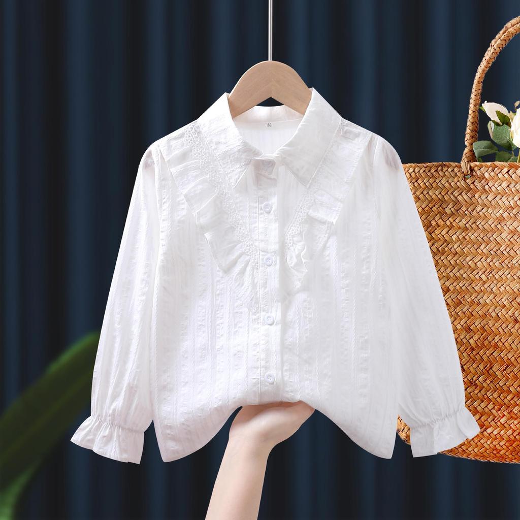 2023 Весенняя розовая рубашка с длинным рукавом в корейском стиле для девочек и младенцев