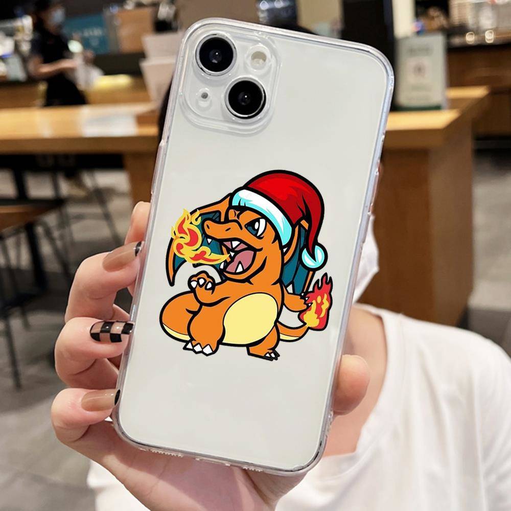 Чехол E-55 Christmas Pokemon для iPhone 7 8 11 12 13 14 15 16 Pro Max Plus Mini Xiaomi Redmi A3 9A 9C 10A 10C 13C Note 9 11 Realme Narzo C30 C55