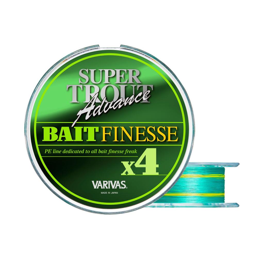 VARIVAS Super Trout Advance Bait Finesse PE X4 100M Light Green and Light Yellow pattern of 30cm light yellow marking every on a light green 0.8