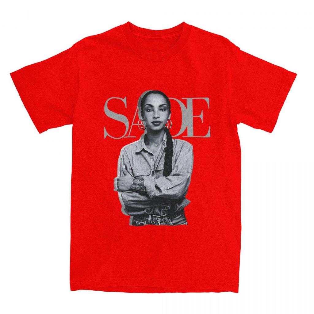 S-Sade Adu 80s Music T Shirts for Men Pure Cotton Vintage T-Shirts Round Collar Tees Short Sleeve Clothes New Arrival