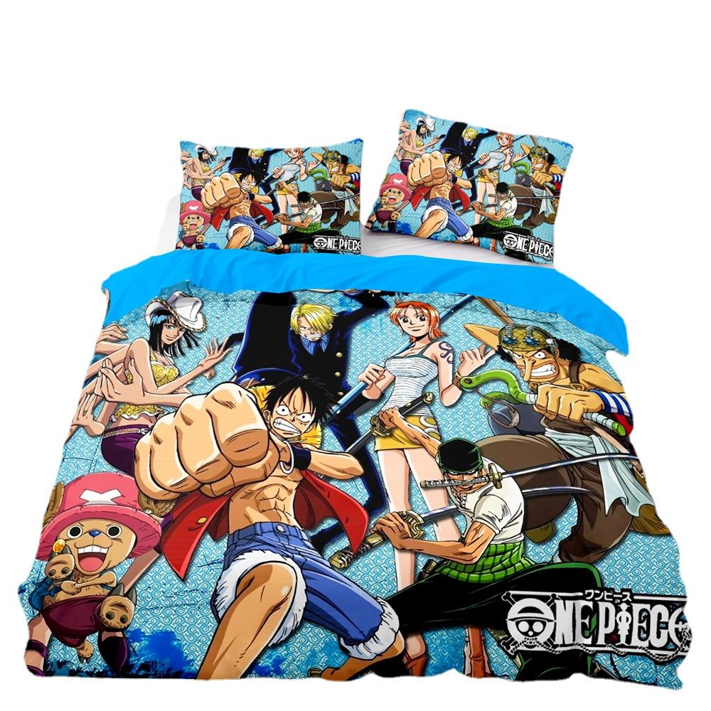 Комплект постельного белья ONE PIECES Monkey Ruffy Пододеяльник 3D-печать Одеяло Чехол Наволочка Дети Мальчики Подростки Подарок Украшение для спальни