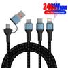 3 в 1 Быстрый зарядный кабель для iPhone Samsung Huawei Micro USB Type C Зарядный кабель 1.2M Многопортовый USB Зарядный кабель