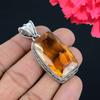 Подвеска из драгоценного камня цитрина, твердая подвеска из стерлингового серебра 925 пробы, ювелирный подарок для унисекс