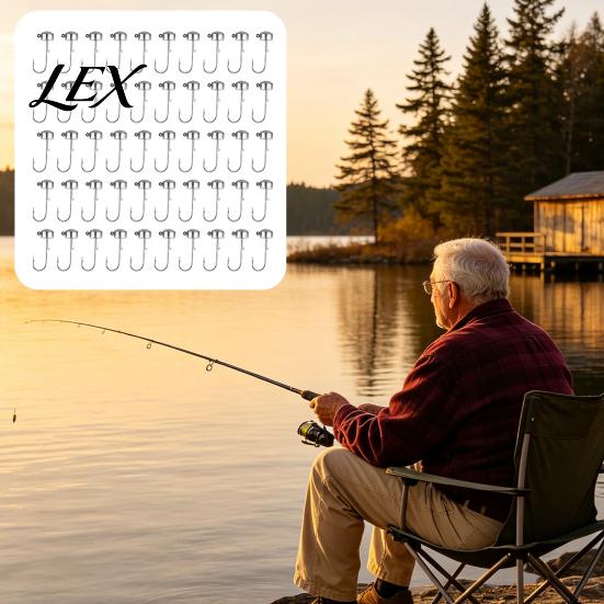 High Strength Hooks 50Pcs Metal Fishing Set, 3.5/5/7/10/14g Jig Head Hook, Heavy Tackle Accessories Duty Fish Hook with Barbs for Freshwater Saltwater