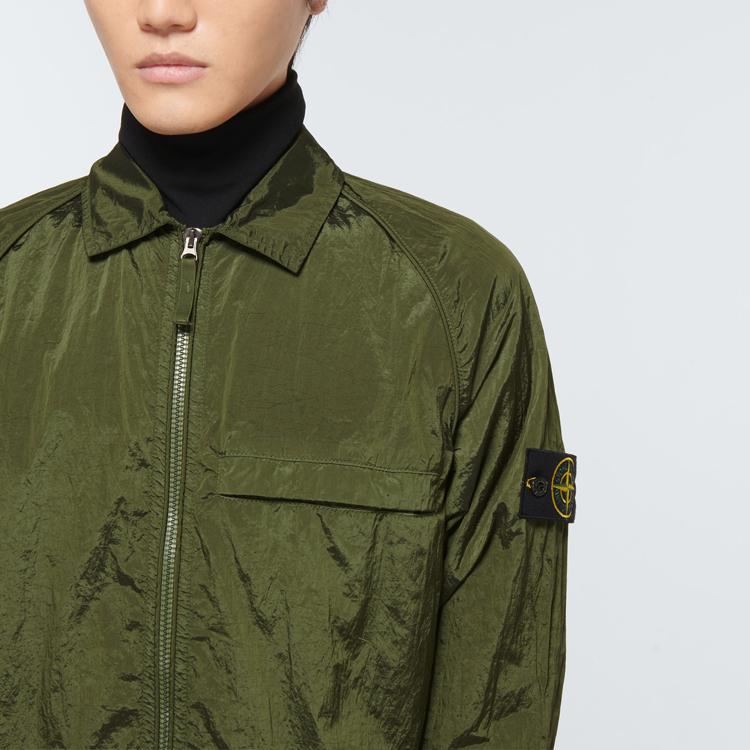 STONE ISLAND Куртка-рубашка из металлического нейлона Ss22 Осенняя мужская куртка Военно-зеленый 761512321-V0058