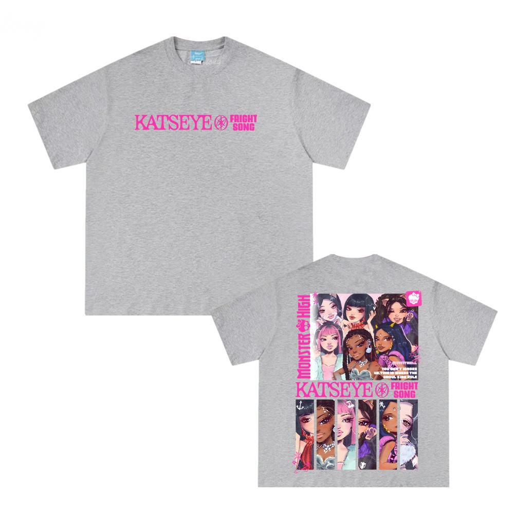 KATSEYE Футболки Манга Новый Стиль Тренд 100% Хлопок Высокое Качество Футболка Лето Корейская Женская Группа Круглый Вырез Повседневный Топ