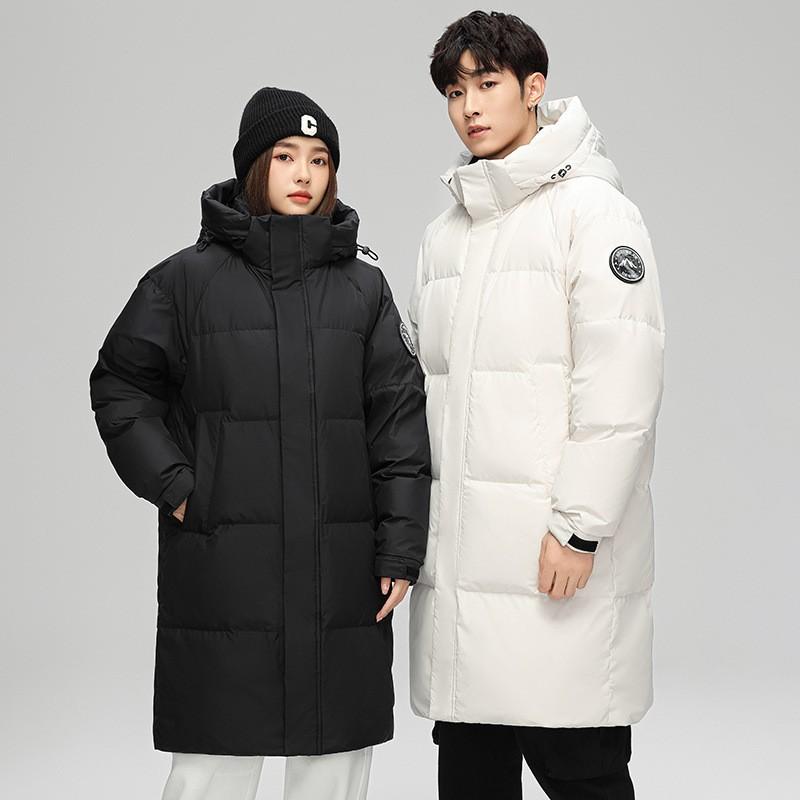 Mens Mid-Length Down Jacket Detachable Hood Warm Casual Youth Thick Couple Coat