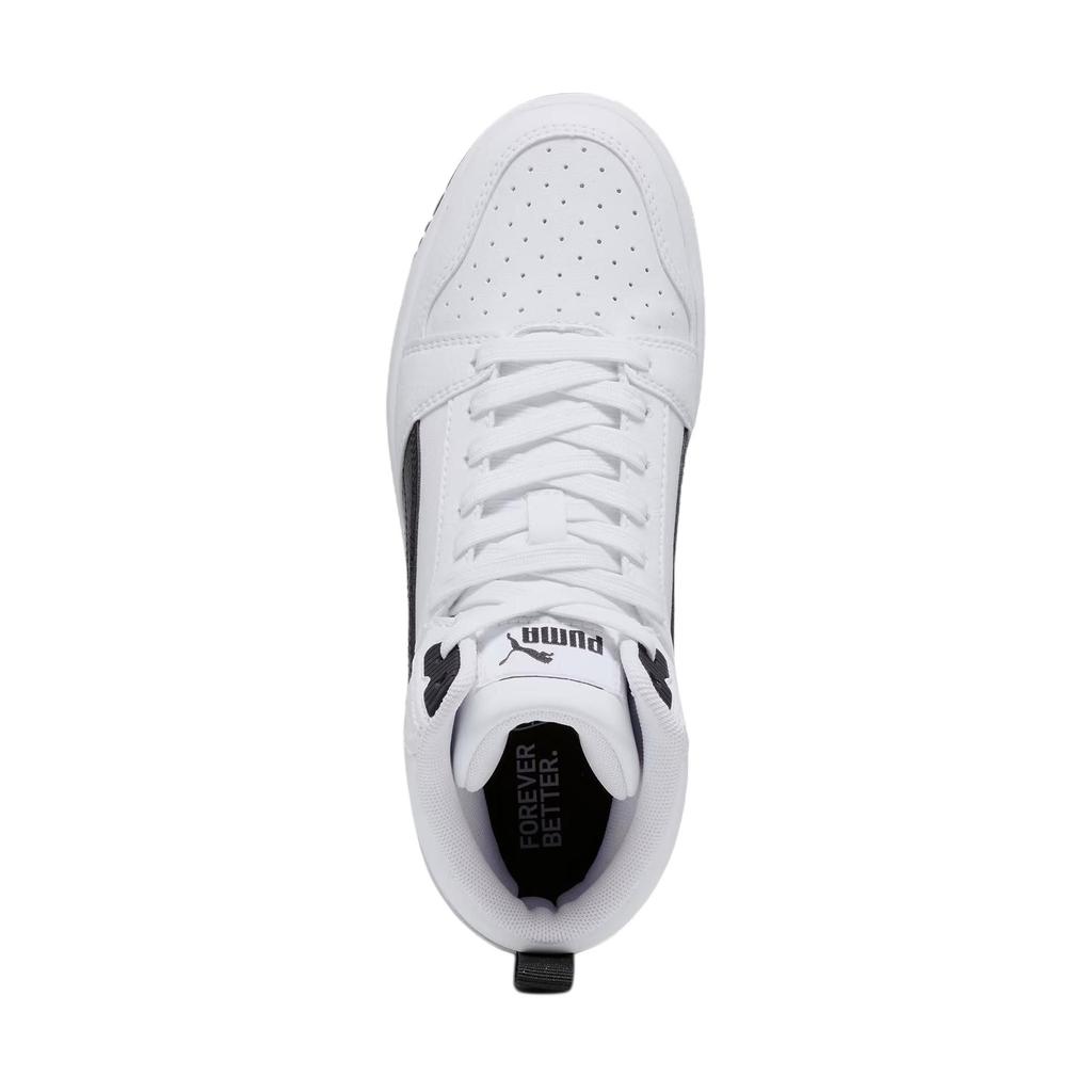 Puma Rebound V6 Mid Прочные Амортизирующие Детские Кеды для Катания на Скейте Детские Кеды для Катания на Скейте Белые Черные 393831-02