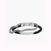 Men's Black Double Strap Bracelet Jf03325040 Silver