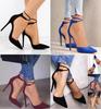 Chic Suede Pointed Shoes For Women With Sexy High Heels And Cross Bandage