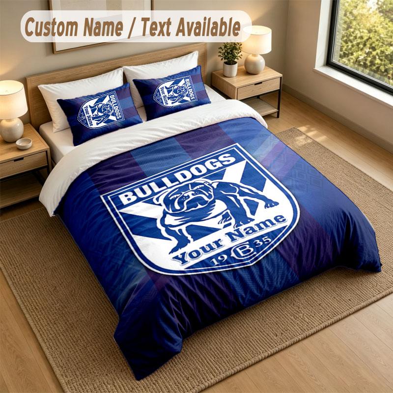 Bedding Set 1 Duvet Cover 2 Pillowcases Canterbury-Bankstown Bulldogs Print Soft Bed Linen Bedroom Decor