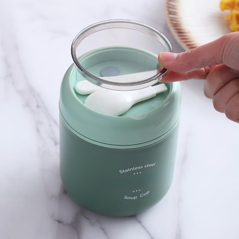 Пищевая термобанка из нержавеющей стали, ланч-бокс, чашка для питья с ложкой, изолированный термос для супа, герметичная коробка