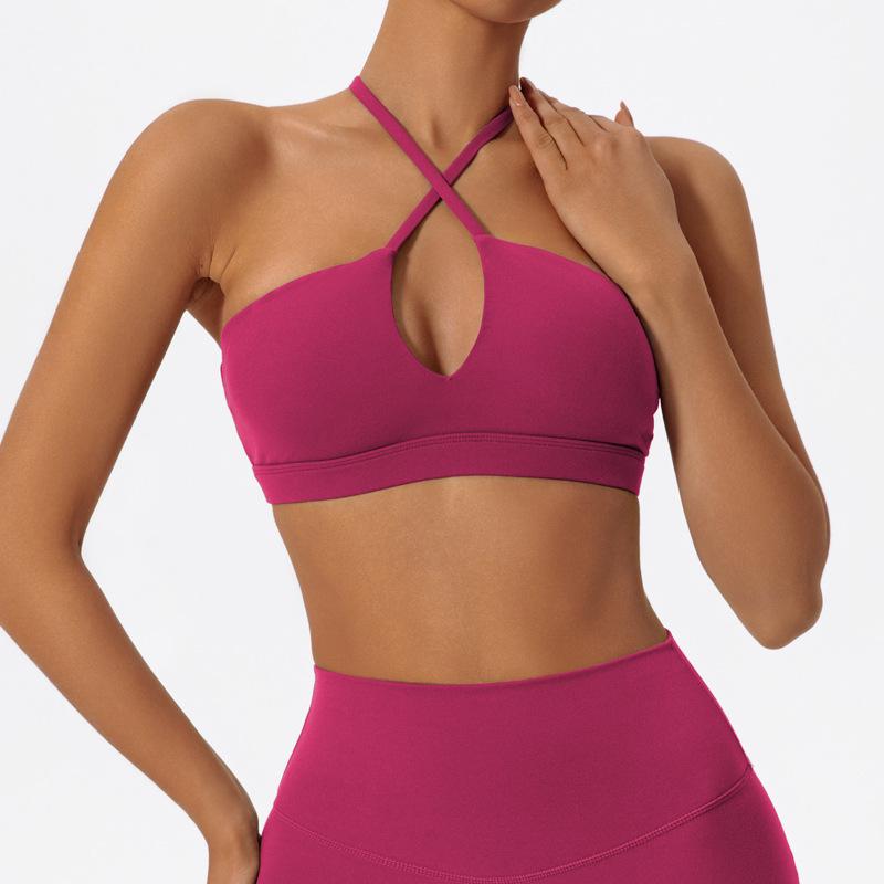 Женский спортивный бюстгальтер для йоги с перекрестной спинкой, быстросохнущий, дышащий