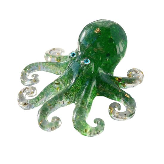 Эпоксидная фигурка осьминога из искусственного хрусталя, исцеляющий натуральный камень, статуэтка осьминога, морское животное, украшение для рабочего стола
