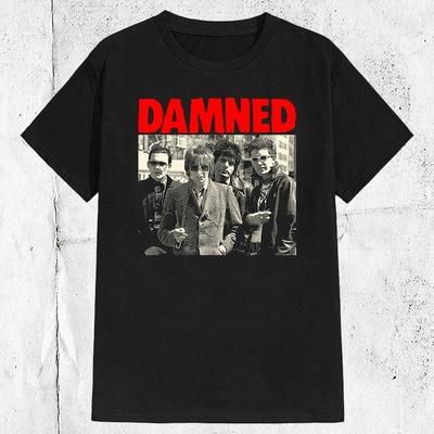 Футболка 80-х The Damned Band 100% Хлопок Мужские Футболки Топ