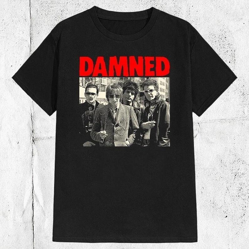 Футболка 80-х The Damned Band 100% Хлопок Мужские Футболки Топ