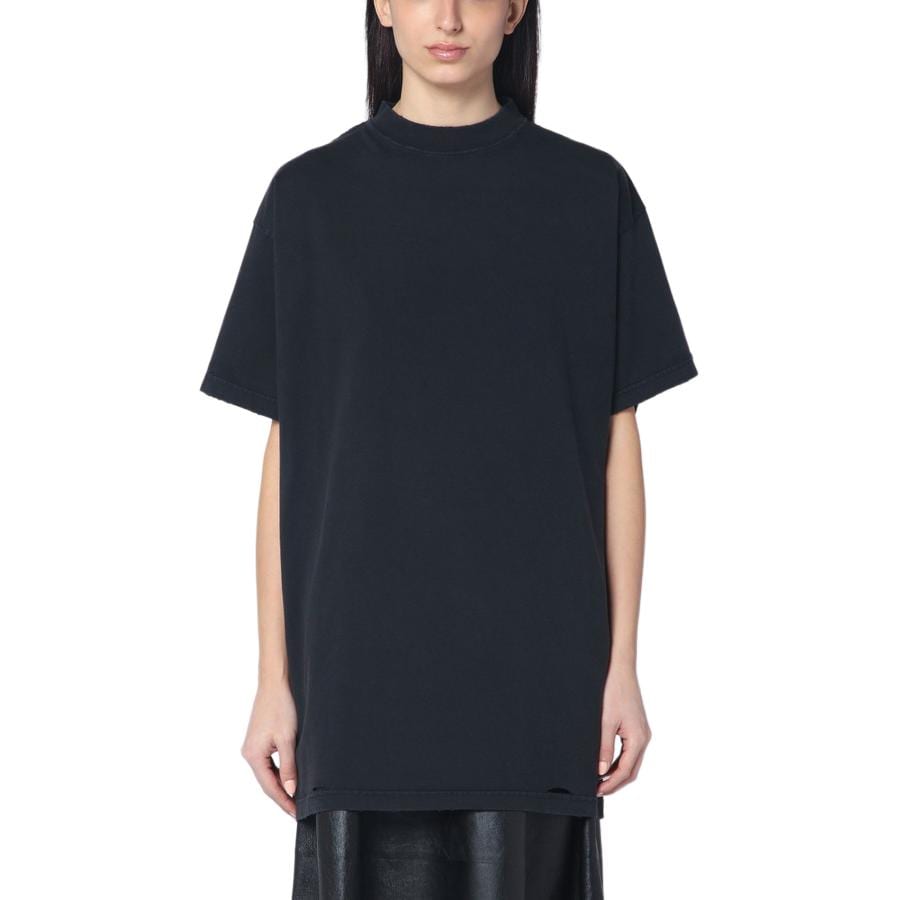 Balenciaga Футболка оверсайз с принтом логотипа и эффектом потертости 787349TRVT9-1041